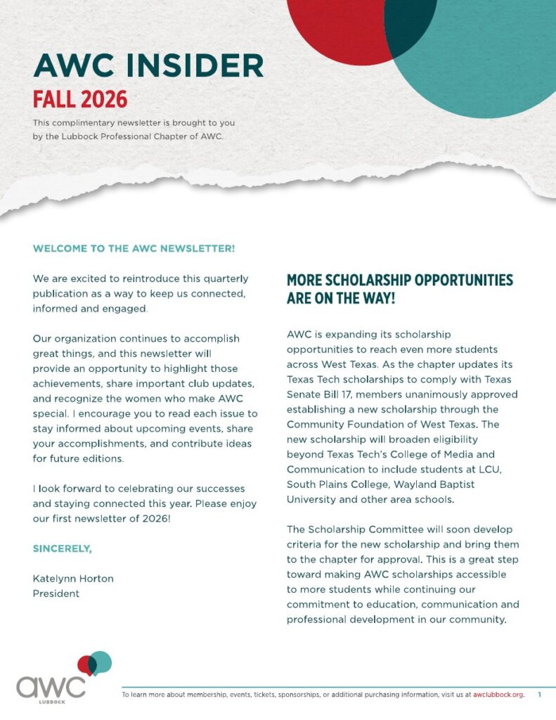 Fall 2026 newsletter cover